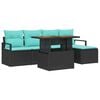 vidaXL Set Divano da Giardino 6 pz Nero e Teal