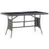 vidaXL Tavolo da Giardino Grigio 140x80x74 cm in Polyrattan