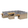 vidaXL Set Divano da Giardino 10 pz con Cuscini Beige in Polyrattan
