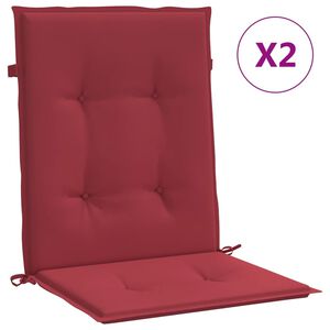 vidaXL Cuscini per Sedia 2 pz Rosso Vino 100x50x7 cm in Tessuto