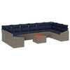 vidaXL Set Divano da Giardino 11 pcs Grigio e Blu Navy