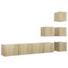 vidaXL Set di Mobili Porta TV 6 pz Rovere Sonoma in Legno Multistrato