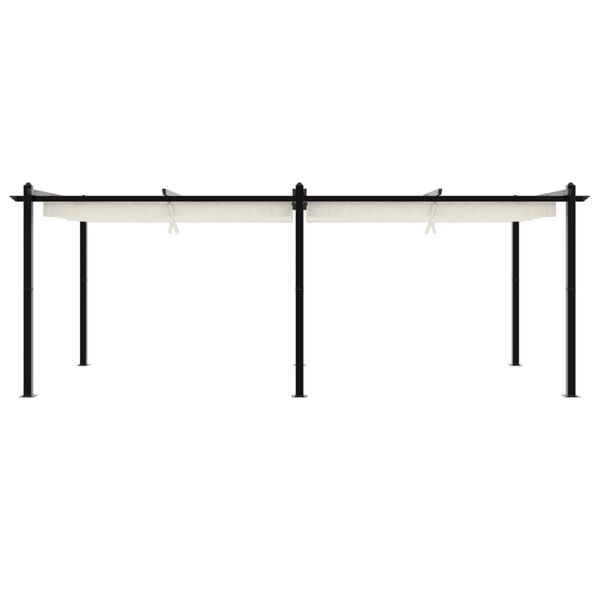 vidaXL Gazebo da Giardino con Tetto Retrattile Crema 3x6m in Alluminio