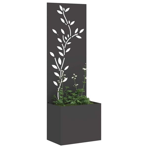 vidaXL Schermo per privacy in giardino Floreale Nero 50 x 140 cm