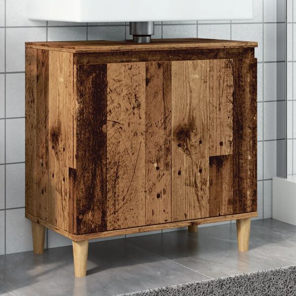 vidaXL Mobile Lavabo Legno Antico 58x33x60 cm in Legno Multistrato