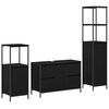 vidaXL Set di mobili per il bagno 3 pz Rovere Nero 36 x 35 x 165 cm