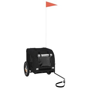 vidaXL Rimorchio da Bici per Animali Nero Oxford e Ferro