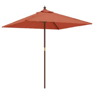 vidaXL Ombrellone Giardino con Palo in Legno Terracotta 198x198x231 cm