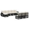 vidaXL Set Divano da Giardino 10 pz Nero e Bianco Crema polyrattan