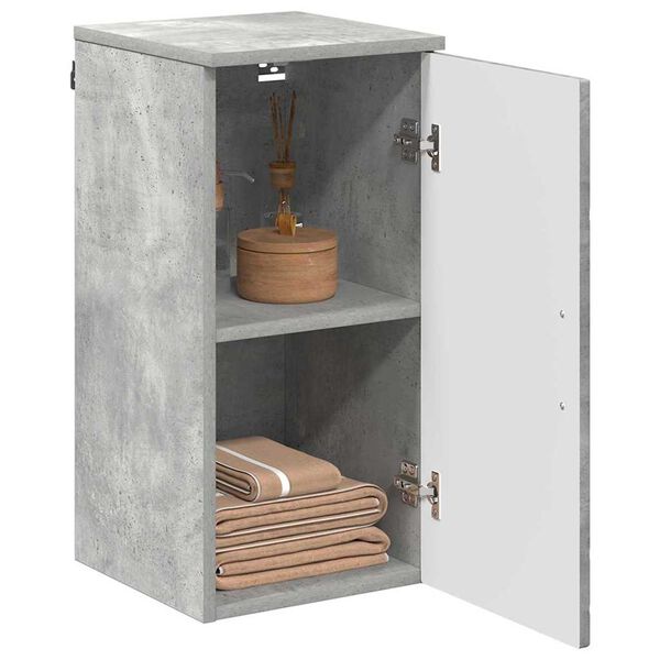 vidaXL Mobile da Bagno con porta Grigio cemento 30 x 31,5 x 61 cm