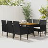 vidaXL Set da Pranzo per Esterni 7 pz in Polyrattan Nero