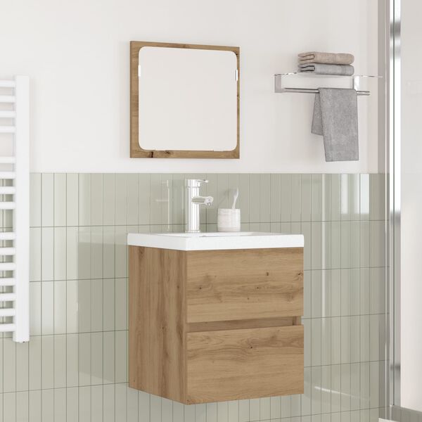 vidaXL Set di mobili per il bagno 2 pcs Rovere Artigiano e Bianco