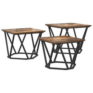 vidaXL Tavolino da salotto 3 pz Rovere fum&eacute; 50 x 50 x 40 cm