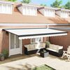 vidaXL Tenda da Sole Bianco 350 x 250 x 165 cm Poliestere e Alluminio