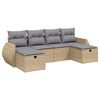vidaXL Set Divano da Giardino 6 pz con Cuscini Beige Misto Polyrattan