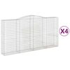 vidaXL Cesti Gabbioni ad Arco 4 pz 400x50x200/220 cm Ferro Zincato