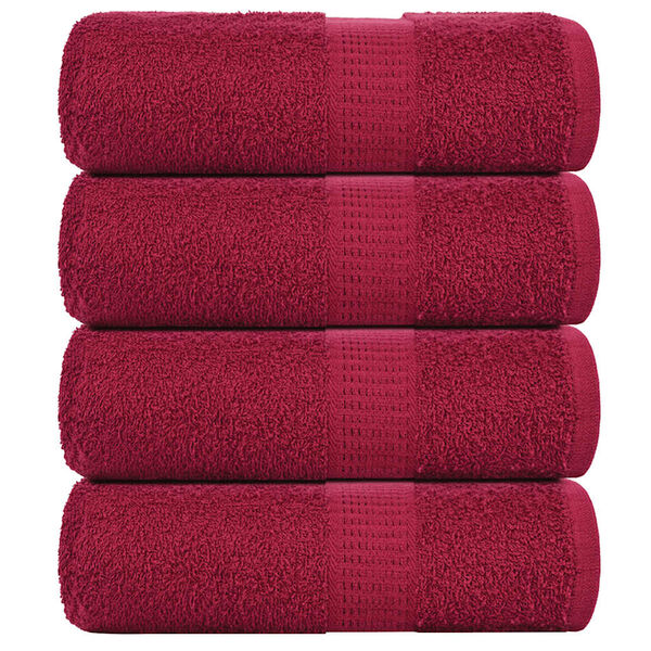 vidaXL Asciugamani FROGN 4 pz Bordeaux 30x30 cm 360 g/m²