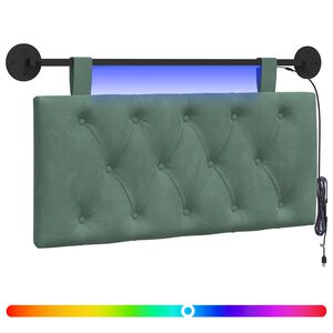vidaXL Testiera sospesa Con luce LED Verde Mare Velluto