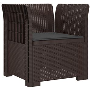 vidaXL Poltrona a 1 Posto con Cuscino Aspetto Rattan PP Marrone