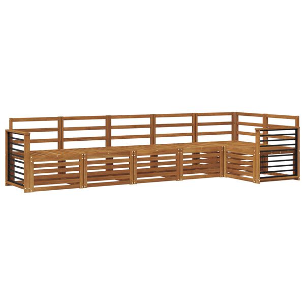 vidaXL Set divani 6 pcs Naturale Legno di Acacia Massello
