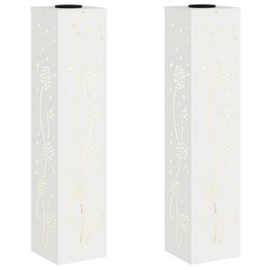 vidaXL Faro LED solare per sentieri 2 pz Bianco caldo 18 x 18 x 80 cm