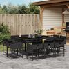 vidaXL Set da Pranzo da Giardino 11 pz con Cuscini in Polyrattan Nero