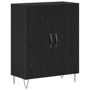 vidaXL Credenza Rovere Nero 69,5 x 34 x 90 cm Legno multistrato