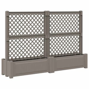 vidaXL Grande vaso con trellis 2 pz PP Grigio