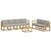 vidaXL Set di divani da esterno 8 pz Bianco e Grigio Chiaro Poliestere