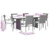 vidaXL Set da Pranzo da Giardino 7 pz con Cuscini in Polyrattan Grigio