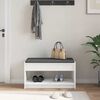 vidaXL Panca per ingresso con cuscino Bianco 83 x 38 x 45 cm