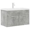 vidaXL Mobile da Bagno con Lavabo Integrato e Rubinetto Grigio Cemento