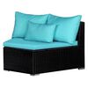 vidaXL Set Divani da Giardino 9 pz con Cuscini in Polyrattan Blu