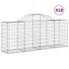 vidaXL Cesti Gabbioni ad Arco 18 pz 200x50x80/100 cm Ferro Zincato