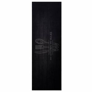 vidaXL Tappeto da Cucina Posate Nero 180 x 60 cm Velluto