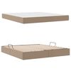 vidaXL Letto con contenitore e materasso 2 pcs Cappuccino Pelle