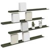 vidaXL Mensola sospesa 4 pcs Verde oliva 100 x 9 x 2,5 cm Acciaio