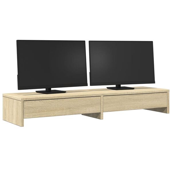 vidaXL Supporto per monitor con cassetti in rovere Sonoma 100x27x15 cm in legno ingegnerizzato