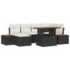 vidaXL Set Divano da Giardino 7 pz Nero polyrattan
