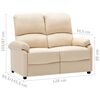 vidaXL Divano Reclinabile 2 Posti Crema in Tessuto