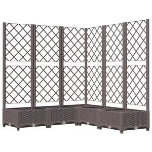 vidaXL Fioriera da Giardino e Graticcio Marrone 120x120x121,5 cm in PP