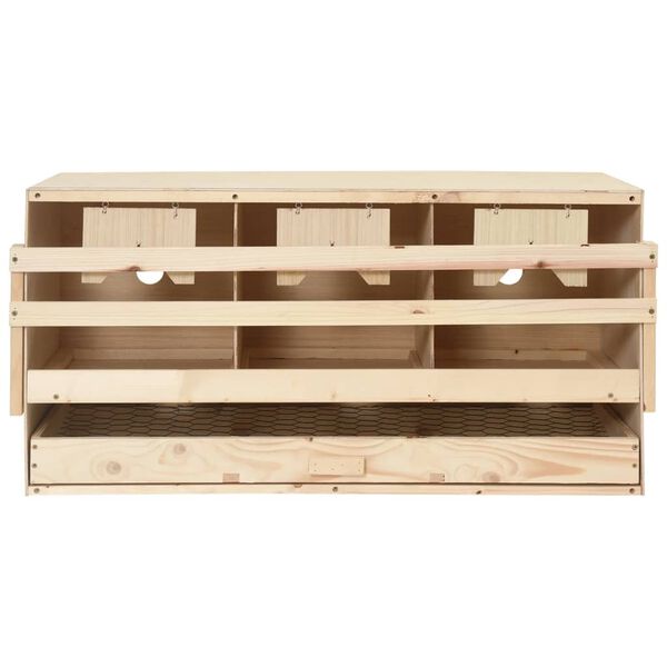 vidaXL Casetta Cova per Galline 3 Scomparti 72x33x38 cm Legno di Pino