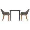 vidaXL Set da Pranzo per Giardino con cuscino 3 pcs Grigio polyrattan