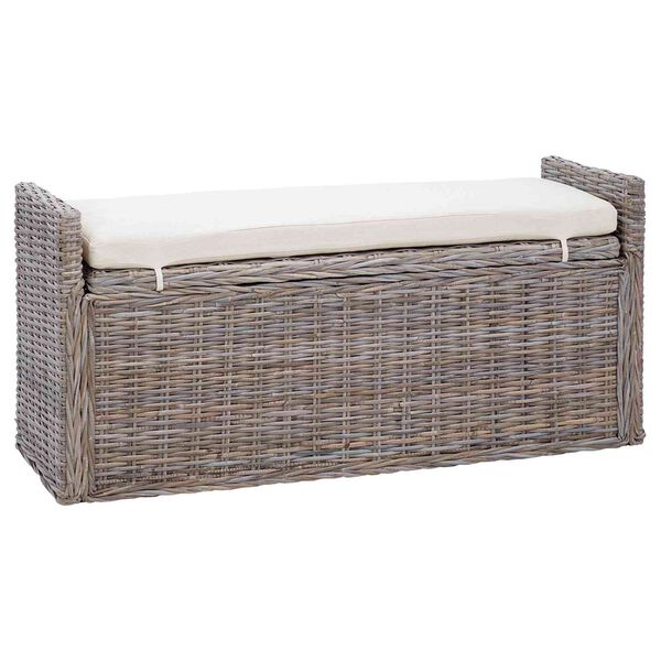 vidaXL Panchina con contenitore Grigio 110 x 40 x 50 cm Rattan