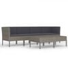 vidaXL Set Divani da Giardino 6 pz con Cuscini in Polyrattan Grigio