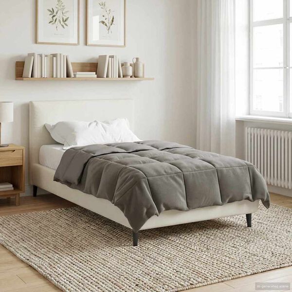 vidaXL Piumone Completo Annuale Grigio chiaro 155 x 220 cm Microfibra