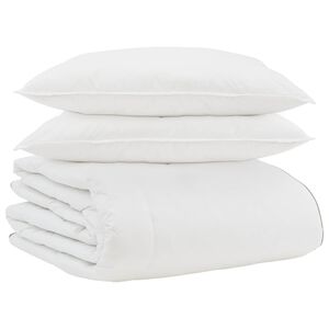 vidaXL Duvet Invernale con cuscino 3 pcs Bianco Piuma d'anatra