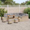vidaXL Set Divano da Giardino con cuscino 13 pcs Beige Poly Rattan