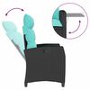 vidaXL Sedia Reclinabile da Giardino con Tavolino Nera Polyrattan