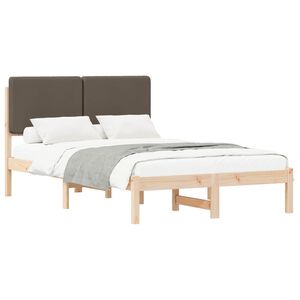 vidaXL Letto con Testiera Rivestita Talpa 135 x 190 cm Pino massello